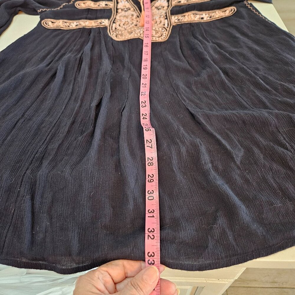 Free People Black Mini Dress with Pink Embroidery - Picture 11 of 11